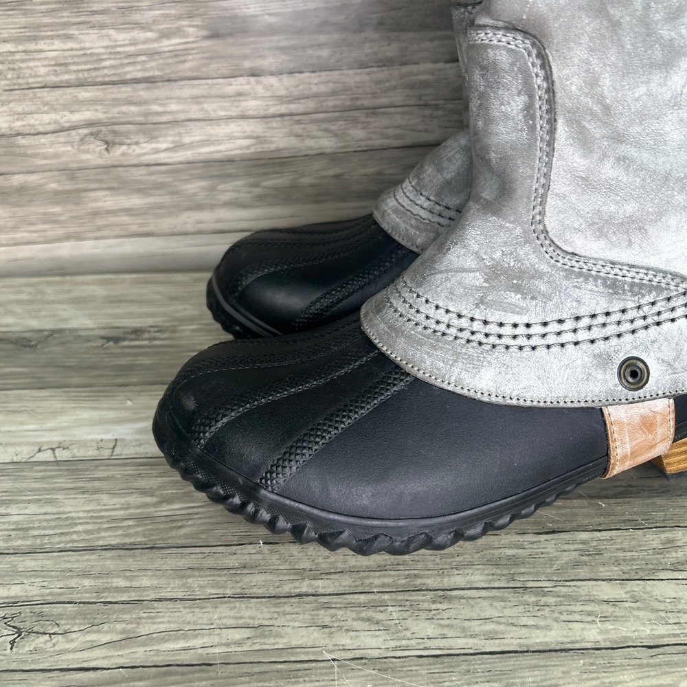 Sorel Slimpack Tall Equestrian Riding Rain Snow Duck Boot Gray Brown Womens 8.5 - Picture 2 of 9